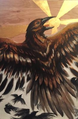 Painting of crow by Paige Baxter
