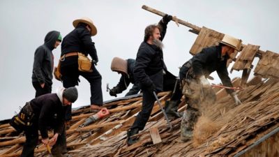 Amish help repair roof damage after the tornado