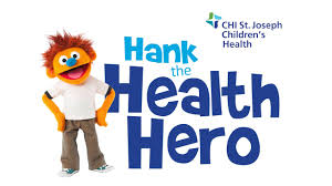 St. Joseph's Children's Health Hank the Health Hero puppet