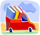Clipart of a vehicle carrying books