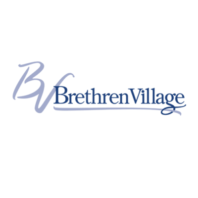 Logo for Brethren Village showing a large B and V to the left and the full spelling to the right in blue font with an underline