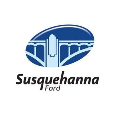 Logo of Susquehanna Ford showing a drawing of the Susquehanna Bridge in light blue on dark blue background